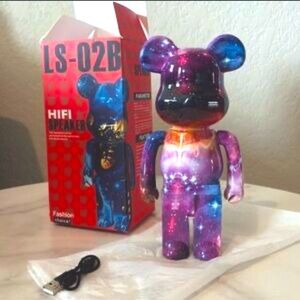 Street Art Vibrant Bear Portable Wireless Bluetooth Mini Speaker Radio, NIB